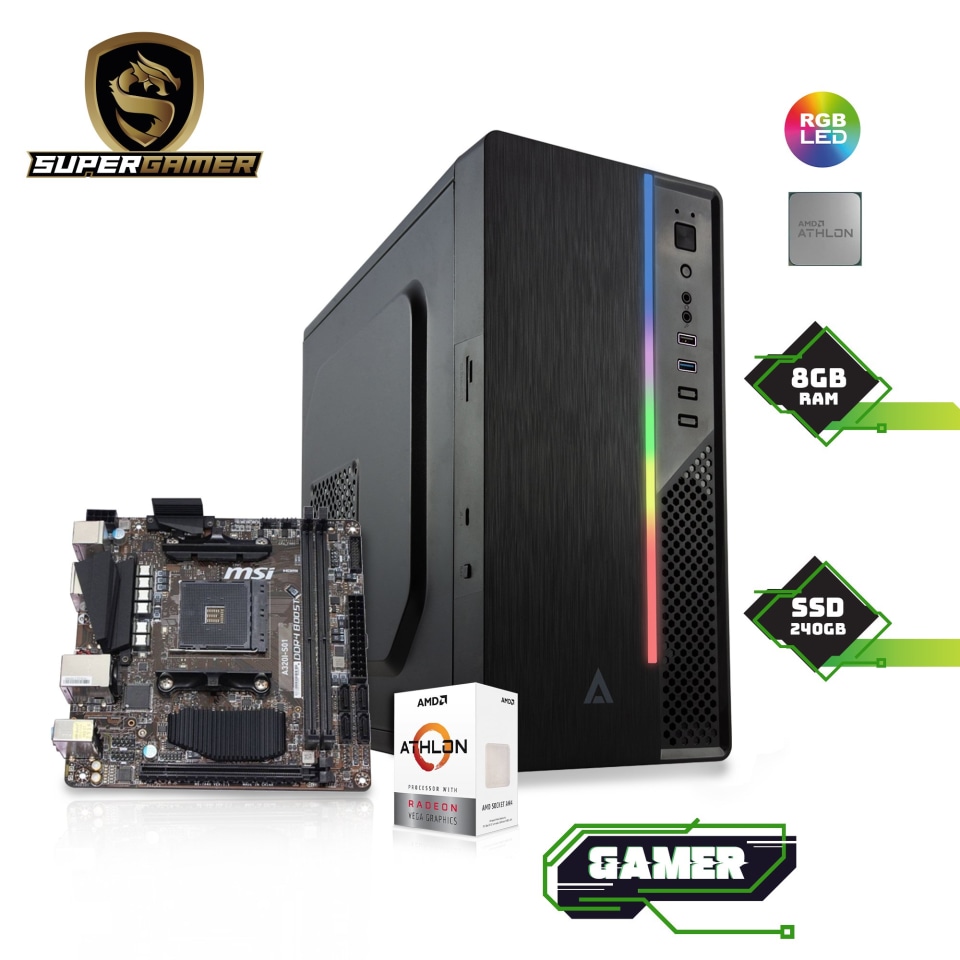 PC SUPERGAMER AMD ATHLON 320GE 3.5GHZ RAM 8GB SSD 240GB SG-004 | Walmart en  línea