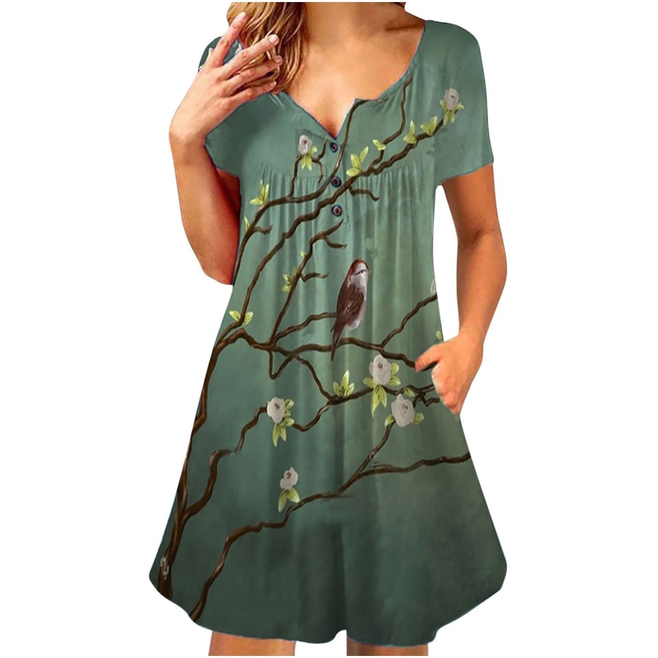 Moda Mujer Vestidos Verano Casual Cuello en V Manga corta Botón Bolsillos Vacaciones Playa Mini vest Fridja qw6358 | Walmart en línea Moda Mujer Vestidos Verano Casual Cuello en V Manga corta Botón Bolsillos Vacaciones Playa Mini vest Fridja qw6358 | Walmart en línea