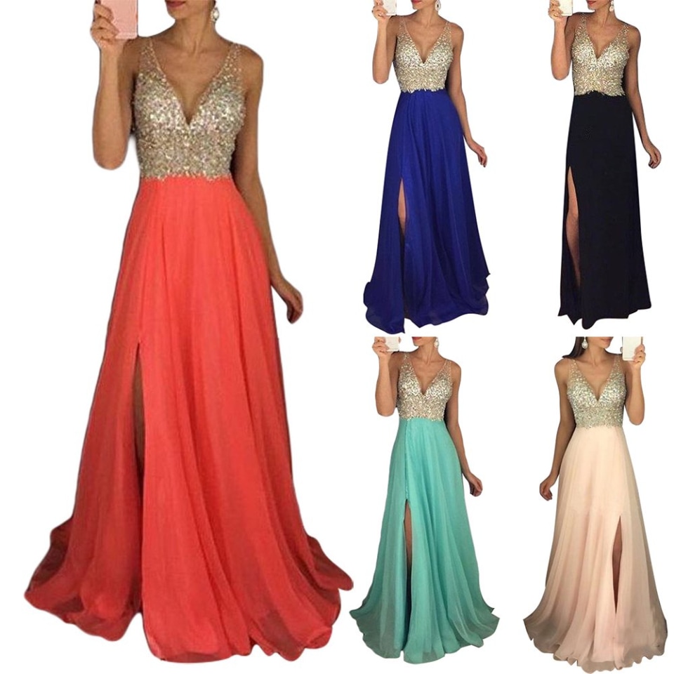 Farfi Fiesta sexy moda mujer sin mangas lentejuelas lentejuelas enr cuello largo falda vestido negro Farfi Vestido | Walmart en línea Farfi Fiesta sexy moda mujer sin mangas lentejuelas lentejuelas enr cuello largo falda vestido negro Farfi Vestido | Walmart en línea
