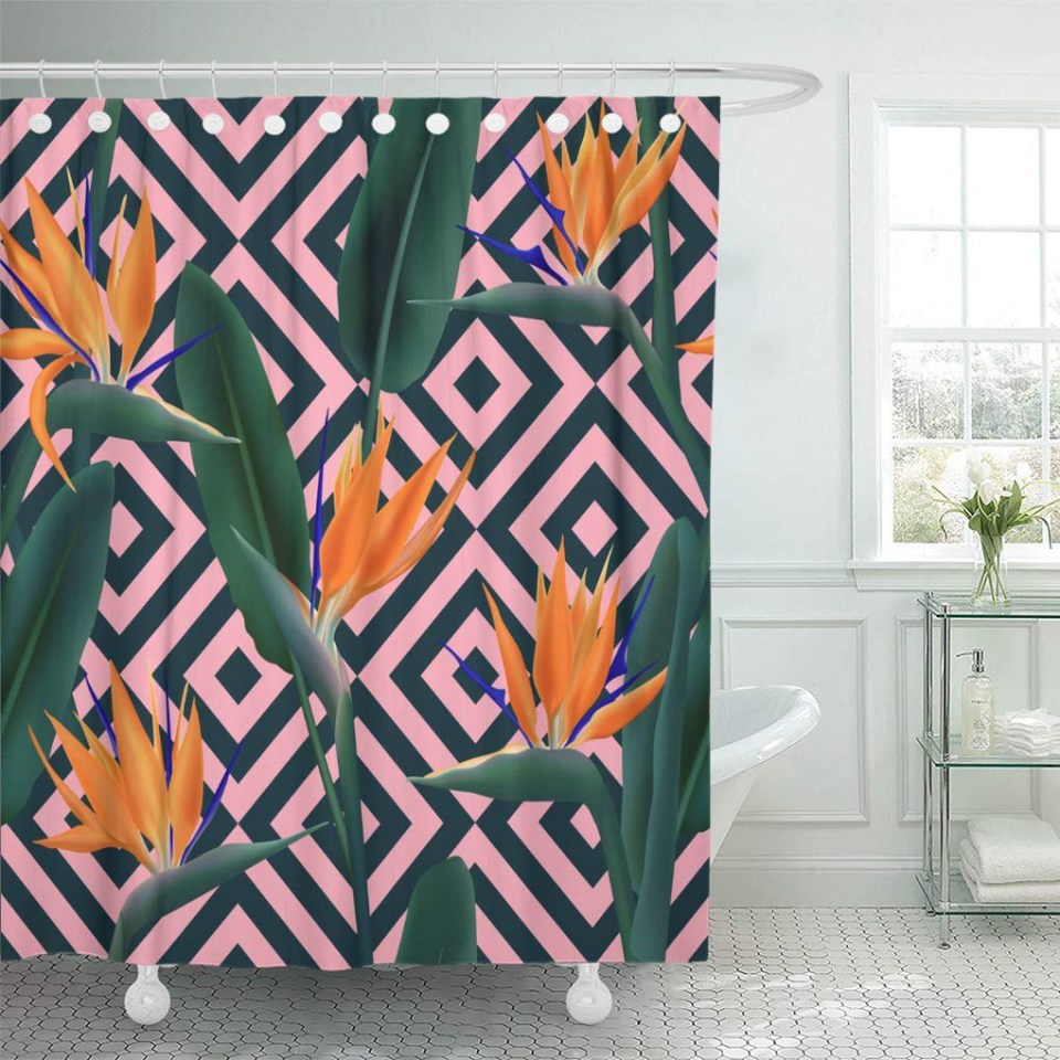 ABPHQTO Ave del paraíso flor tropical grulla africana Strelitzia Reginae  Blossom baño cortinas de du ABPHQTO PKNMT60x72Shower-3715 | Walmart en línea