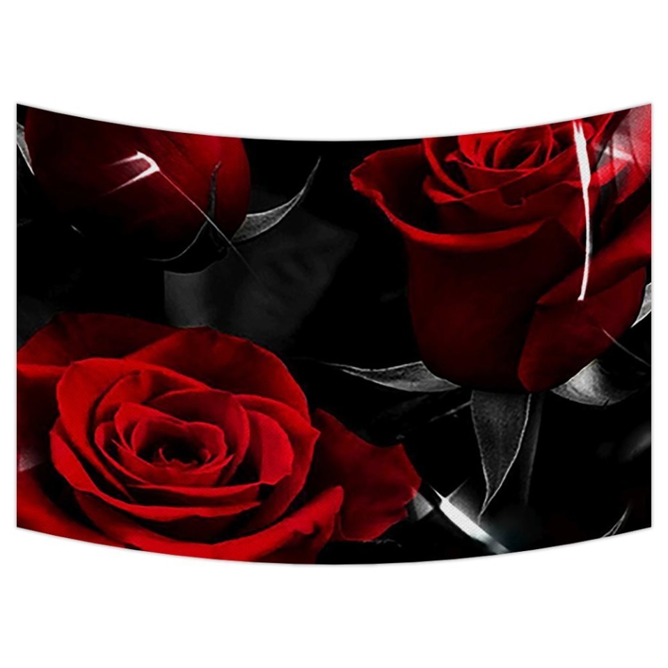 ABPHQTO Tapiz de pared con rosas rojas y hojas negras arte de pared  decoración de dormitorio tapi ABPHQTO QB-QQQ-50-40x60 | Walmart en línea