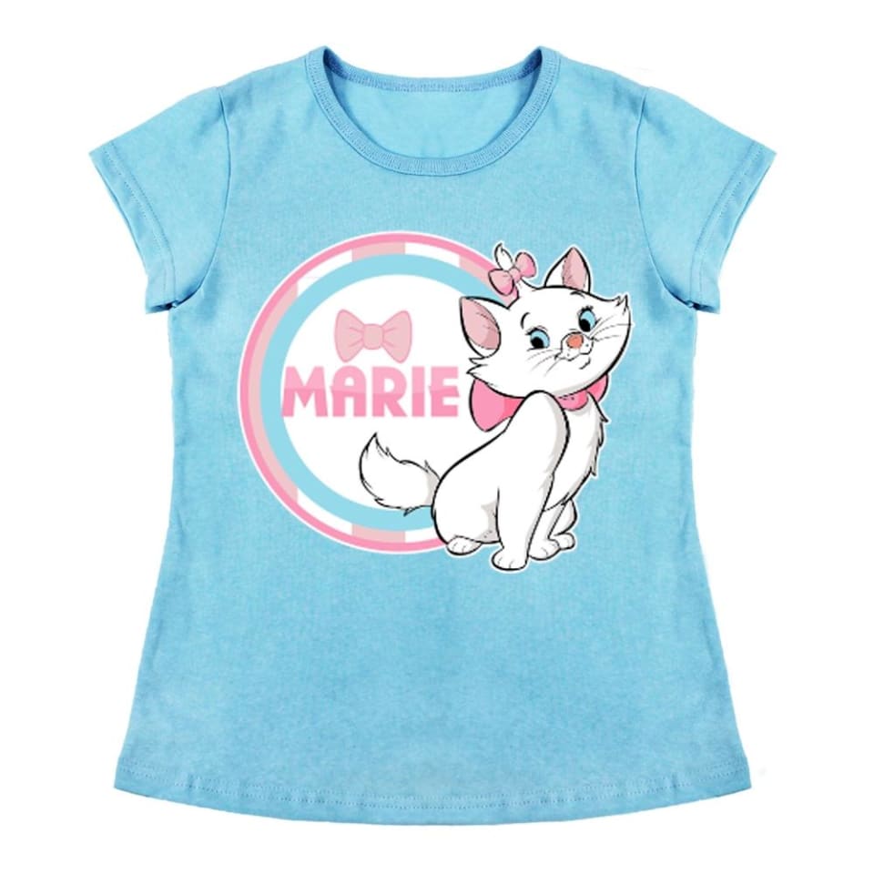 Playera Para Niña Disney Marye Aristogatos Cuello Redondo Manga Corta Talla  8 Azul Cielo | Bodega Aurrera en línea