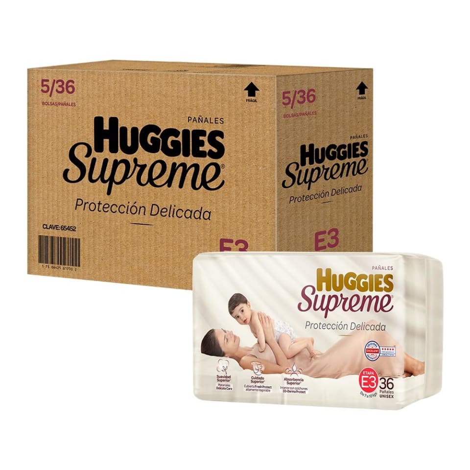 Pañal para Bebé Huggies Supreme Etapa 3 Unisex 180 Piezas | Walmart en línea