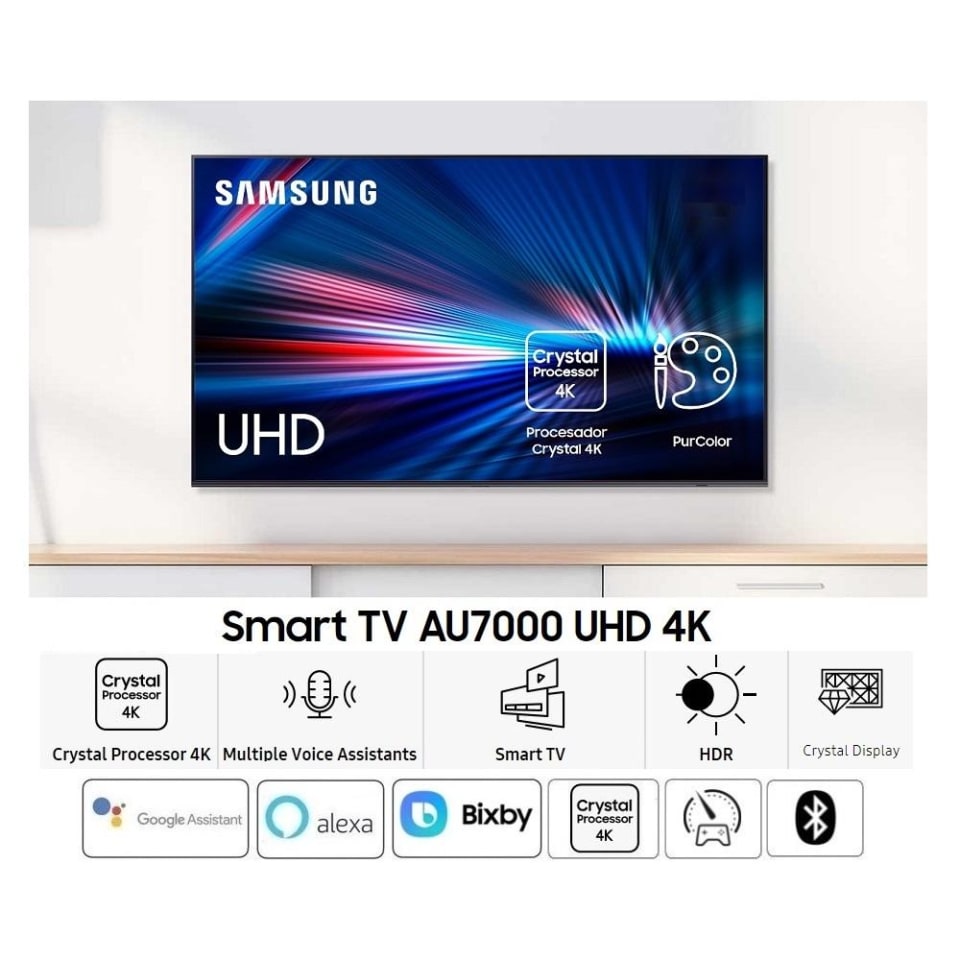 TV Samsung 55 Pulgadas 4K Ultra HD Smart TV LED UN55AU7000FXZX | Walmart en  línea
