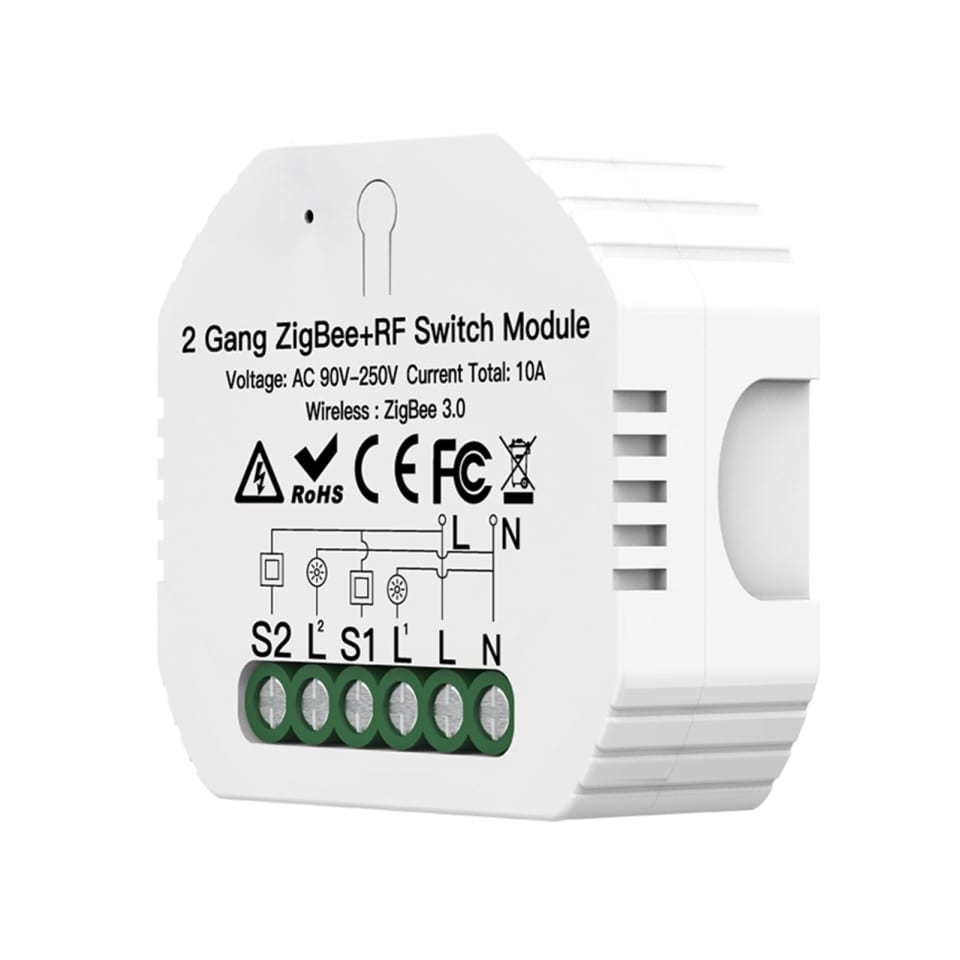 Módulo de interruptor ZigBee de 2 bandas Diseño oculto ZigBee 3.0  Interruptor de luz inteligente Con Abanopi Módulo de conmutación | Walmart  en línea