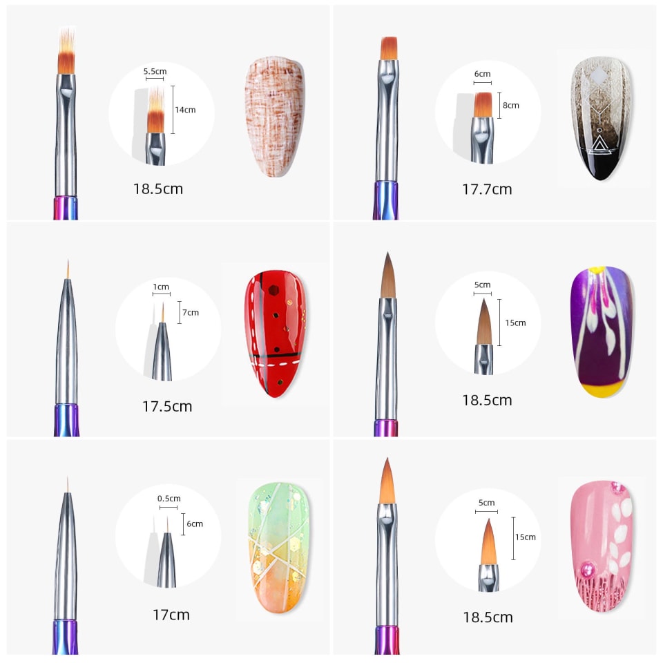 12 piezas de pinceles para decoración de uñas pincel de acrílico para uñas  pintura para Abanopi Pinceles para uñas | Bodega Aurrera en línea