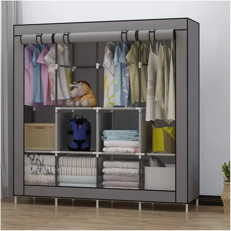 Closet Ropero Armable Grande Guardaropa Organizador Zapatera Color Gris  Practiksa Ropero Armable | Walmart en línea