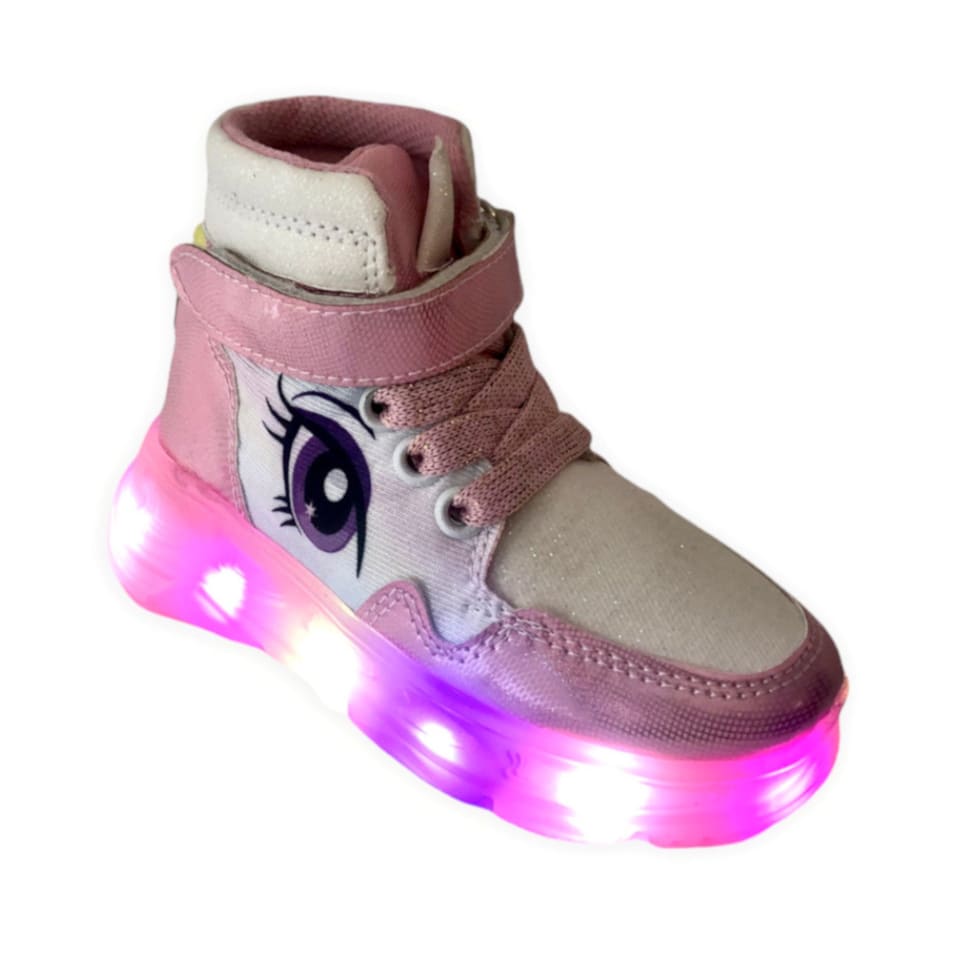 raíz Saliente Creo que Tenis para niña con luz led en la suela Luka Mon Tenis de niña unicornio  rosa | Bodega Aurrera en línea