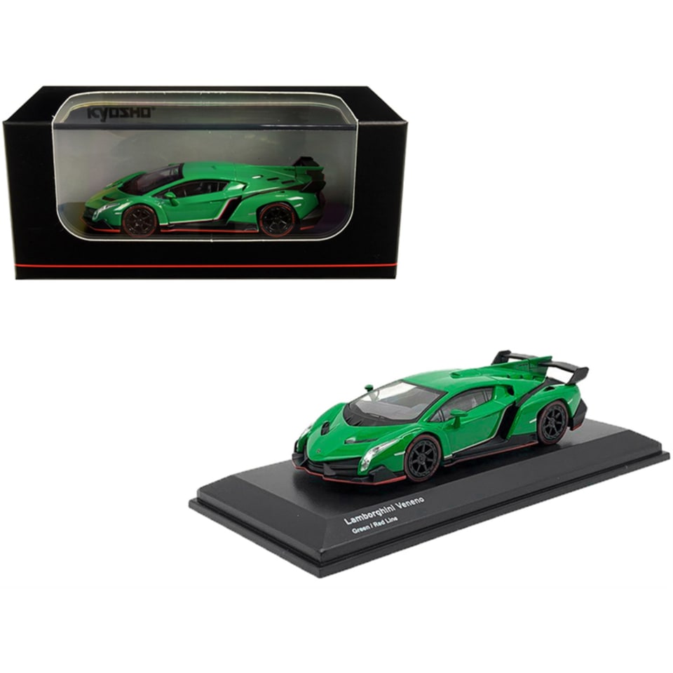 Lamborghini Veneno verde con línea roja 1/64 modelo de coche a presión de  Kyosho Kyosho KS07040A2 | Bodega Aurrera en línea