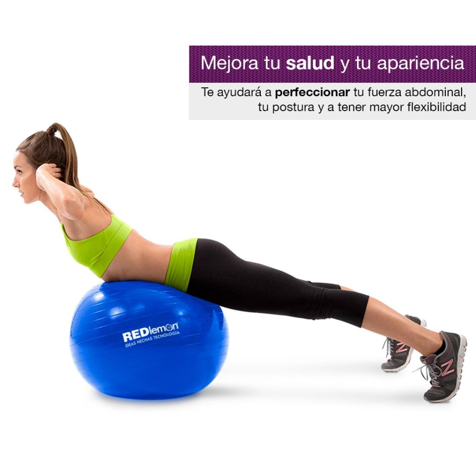 Pelota Para Pilates Y Yoga De Resistencia Estatica Con Bomba De Aire Redlemon Textura Antiderrapante 65cm Walmart En Linea