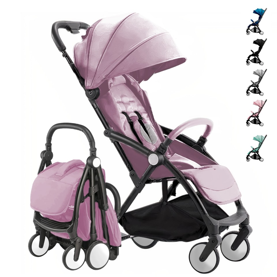 Carriola de bastón para bebé con arnés de 5 puntos plegable portátil y  reclinable color rosa Gaon Carriola | Bodega Aurrera en línea