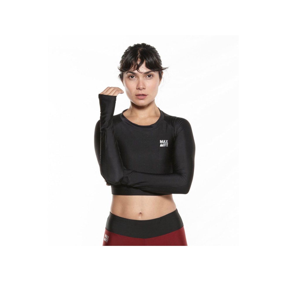 crop top manga larga deportivo