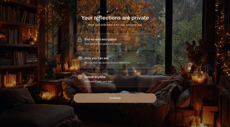 Penbie — Your reflections are private screen