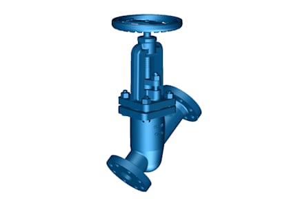 Everlasting B6671 - Steel, 2-1/2" Flanged, Slow Open Y-Pattern Blowdown Valve