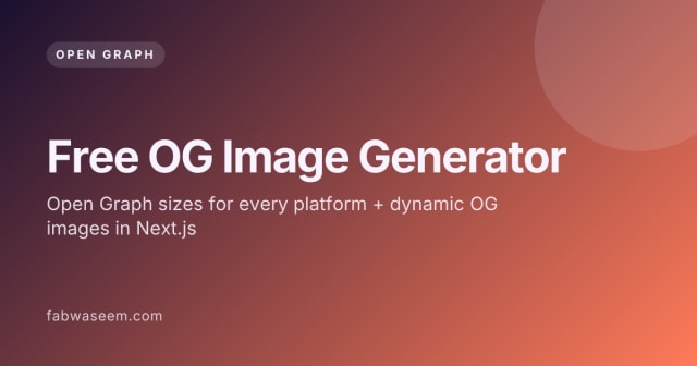 Free OG Image Generator cover: a 1200x630 gradient Open Graph card made with the tool itself