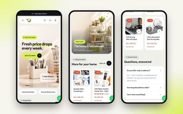 Banowi storefront shown in a mobile phone layout preview