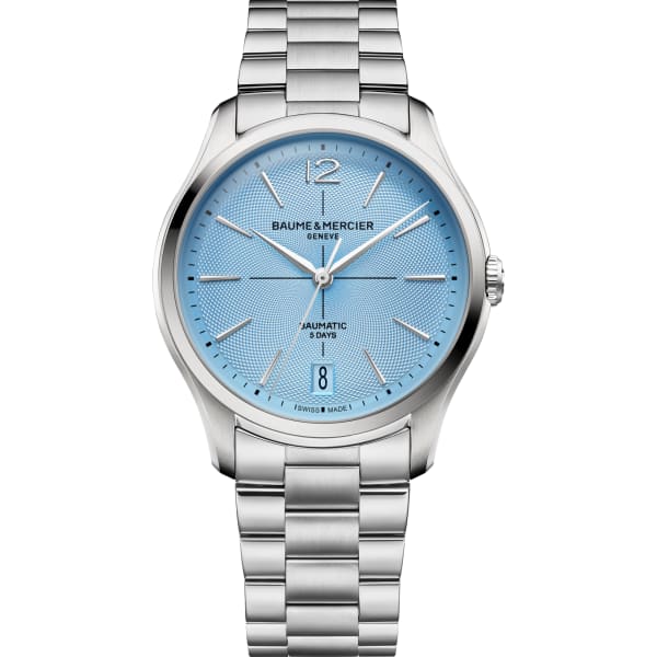 Baume & Mercier Clifton Baumatic Ice Blue Time and Date