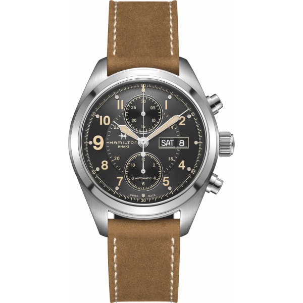 Hamilton Khaki Field Auto Chrono 42mm noir PVD noir