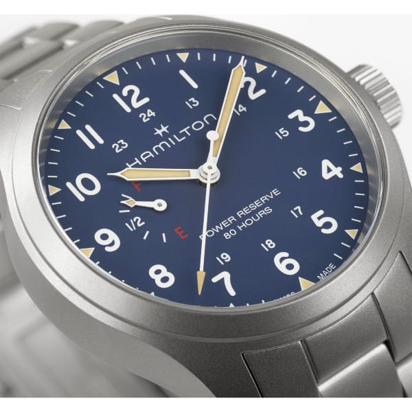 Hamilton Khaki Field Power Reserve 40mm Blue Bracelet
