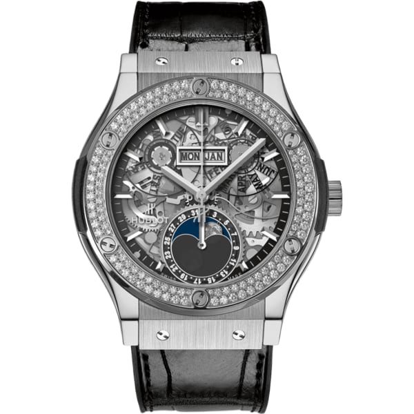 Hublot Classic Fusion Aerofusion Moonphase Titanium Diamonds