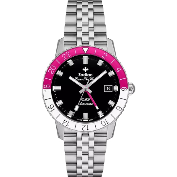 Zodiac Super Sea Wolf Gmt Automatic Stainless Steel Watch