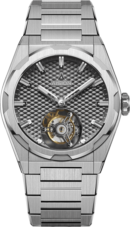 AISION Tourbillon - Hexagonal Pyramid Seamless Dial - Gunmetal