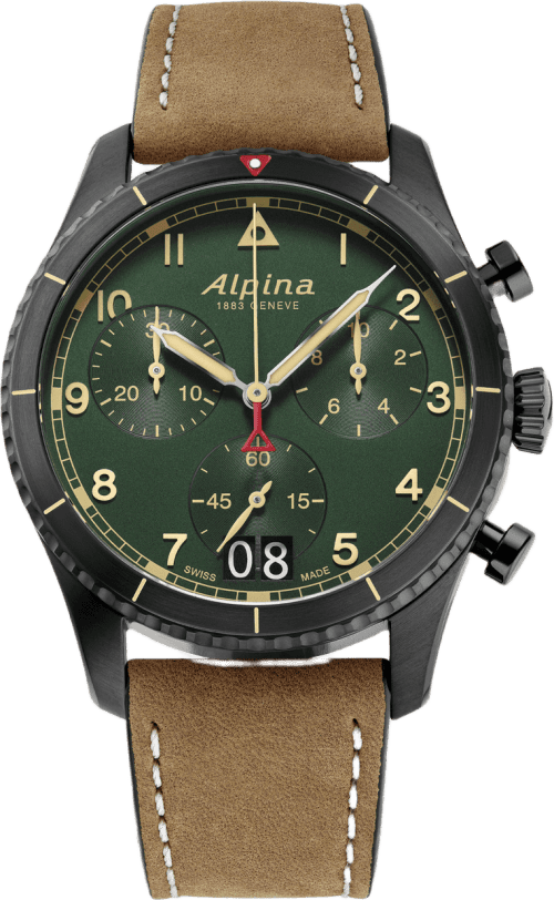 Alpina Startimer Pilot Quartz Chronograph Big Date Green