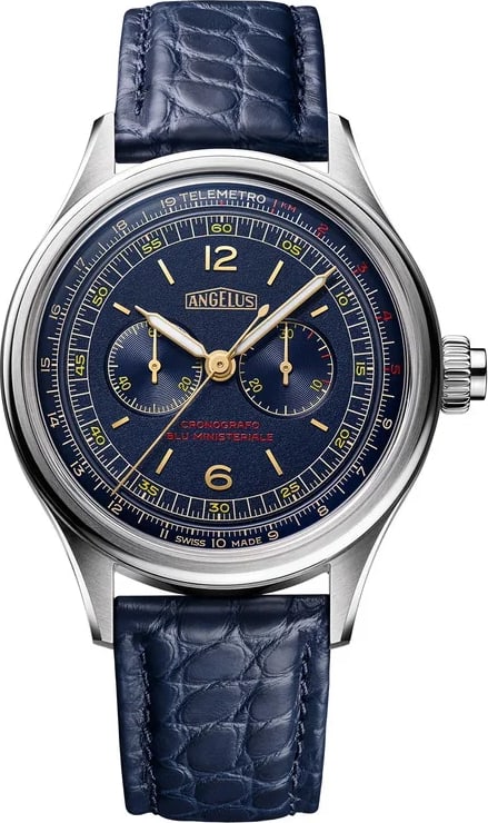Angelus Cronografo Telemetro Blu Ministeriale Steel
