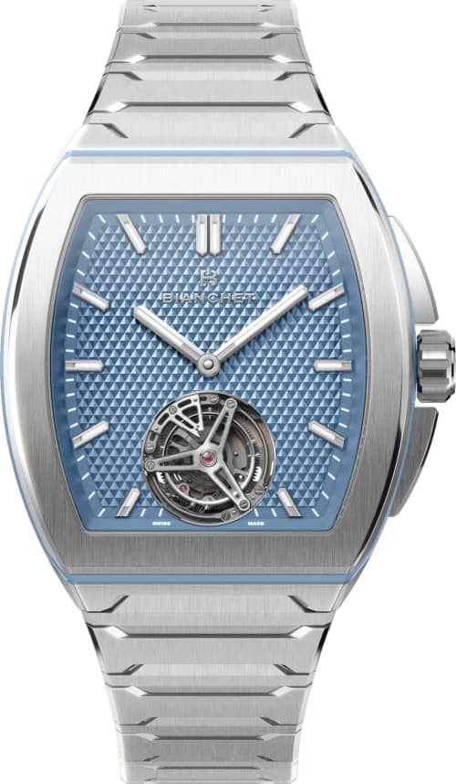 Bianchet UltraFino Tonneau Titanium Dial Ice Blue