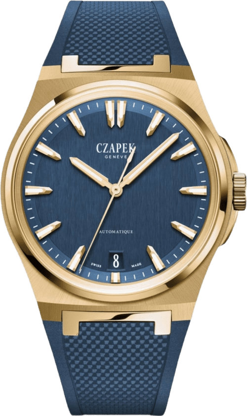 Czapek & Cie Antarctique Mount Erebus Deep Blue Yellow Gold And Rubber