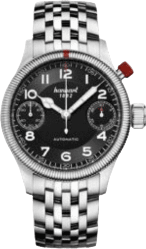 Hanhart PIONEER MonoScope, black fluted bezel, 45 mm
