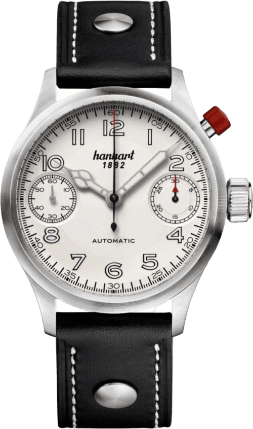 Hanhart PIONEER MonoScope silver, smooth bezel, 45 mm