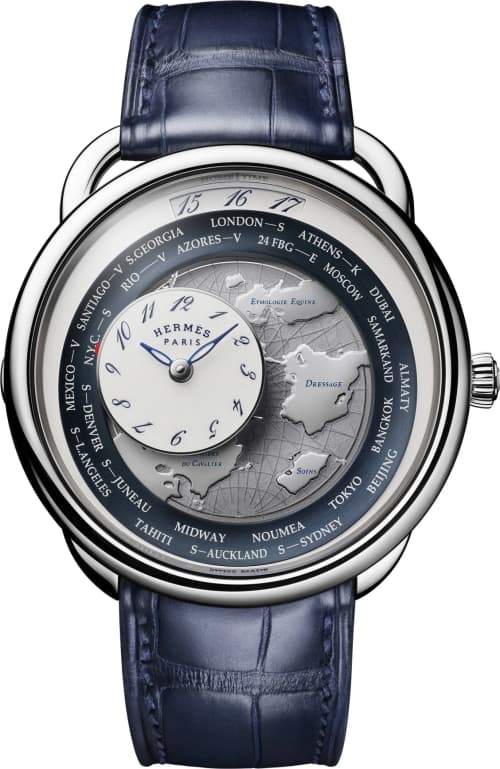 Hermes Arceau Le Temps Voyageur White Gold