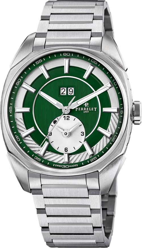 Perrelet Lab Peripheral Dual Time Big Date Green