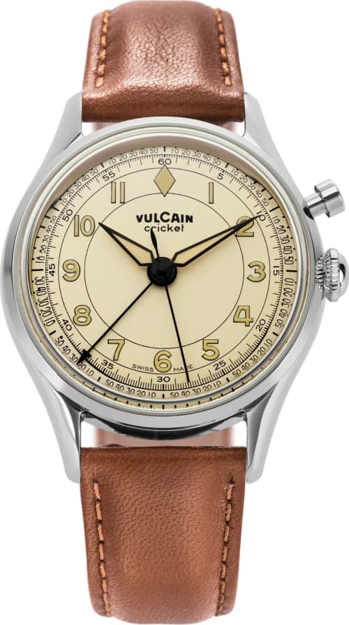 Vulcain Cricket Classique 36 Eggshell Plain Brown