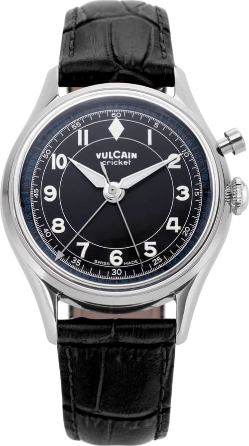 Vulcain Cricket Classique 39 Black & White & Blue