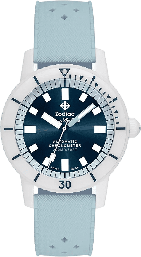 Zodiac Super Sea Wolf Ceramic Compression Diver Automatic Rubber Strap Watch