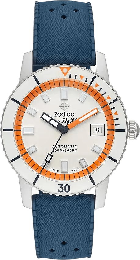 Zodiac Super Sea Wolf Compression Diver Automatic Rubber Strap Watch