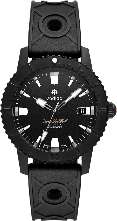 Zodiac Super Sea Wolf Compression Diver Automatic Rubber Strap Watch