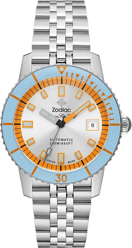 Zodiac Super Sea Wolf Compression Diver Automatic Stainless Steel Watch