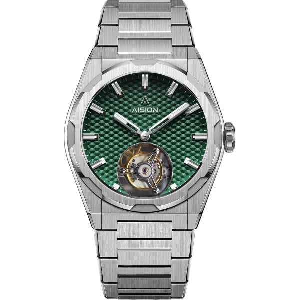 AISION Tourbillon - Hexagonal Pyramid Seamless Dial - Green