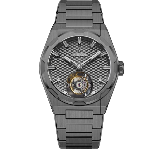 AISION Tourbillon - Hexagonal Pyramid Seamless Dial - Gunmetal