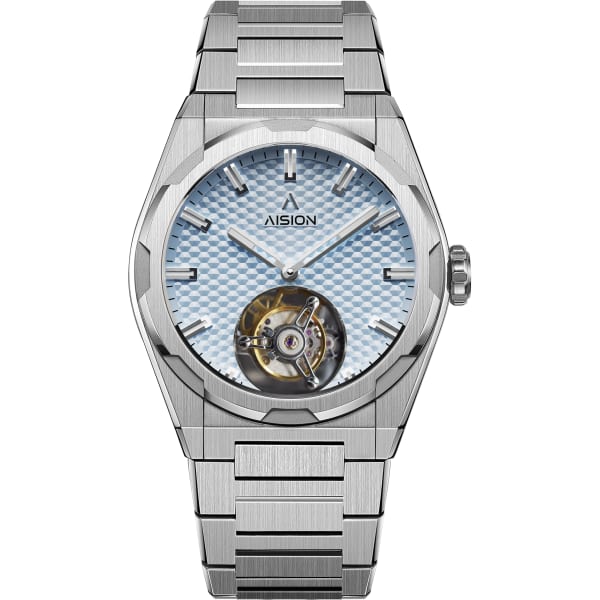 AISION Tourbillon - Hexagonal Pyramid Seamless Dial - Ice Blue