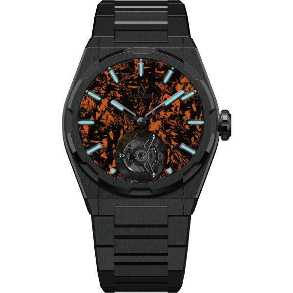 AISION Tourbillon - Lumed Forged Carbon Fiber Dial - Orange