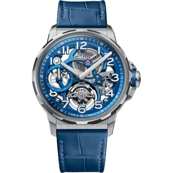 Angelus Flying Tourbillon Titanium Blue Alligator