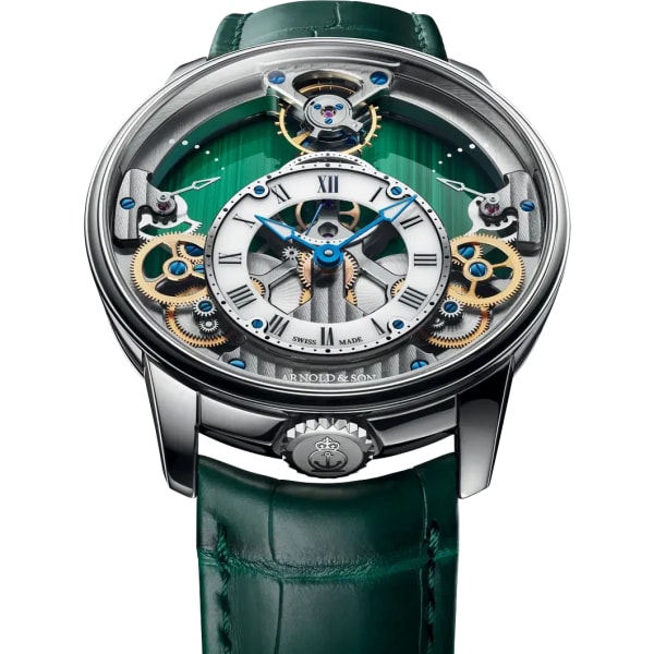 Arnold & Son Time Pyramid 42.5 Platinum Malachite Edition