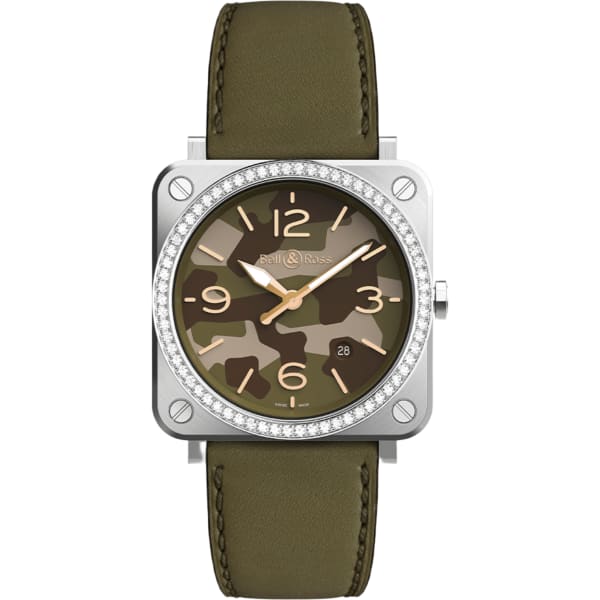 Bell & Ross Br S Green Camo Diamonds