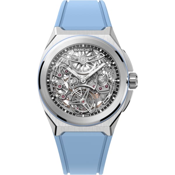 Bianchet Rotondo UltraFino Titanium Skeleton Sky Blue
