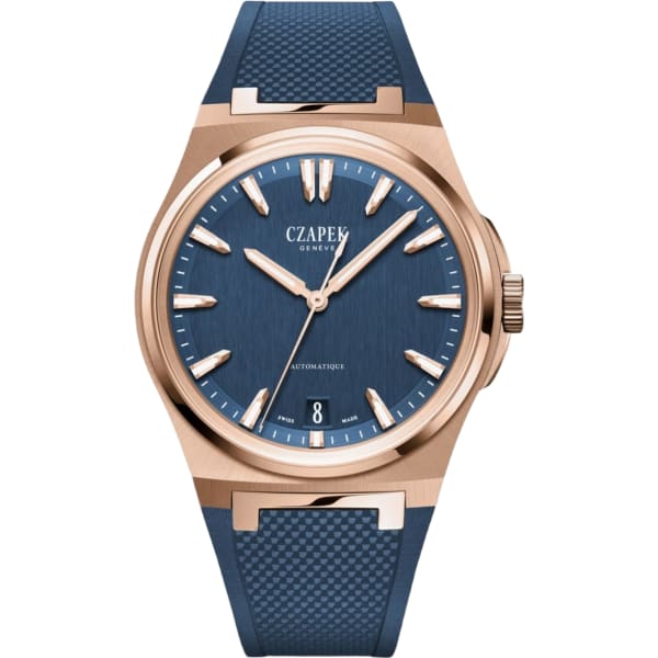 Czapek & Cie Antarctique Mount Erebus Deep Blue Rose Gold And Rubber