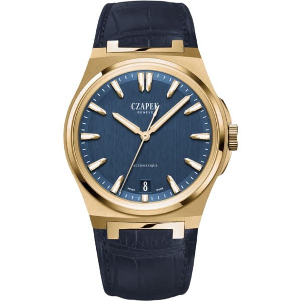 Czapek & Cie Antarctique Mount Erebus Deep Blue Yellow Gold And Alligator